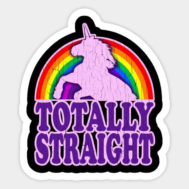 Funny - Totally Straight Unicorn Rainbow Sticker by zaymen.bouragba